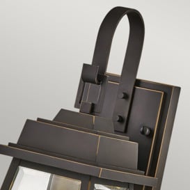 Hinkley Bainbridge Outdoor Wall Lantern Oil Rubbed Bronze with Heritage Brass Accents IP44 - thumbnail 2