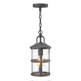 Hinkley Lakehouse Outdoor Pendant Ceiling Light Aged Zinc with Driftwood Grey IP44