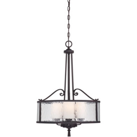 Adonis 3 Light Ceiling Pendant Dark Cherry E27