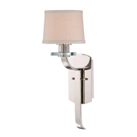 Sutton Place 1 Light Indoor Candle Wall Light Imperial Silver with Shade E27