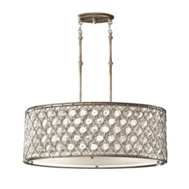 Lucia 3 Light Ceiling Cylindrical Pendant Polished Silver E27