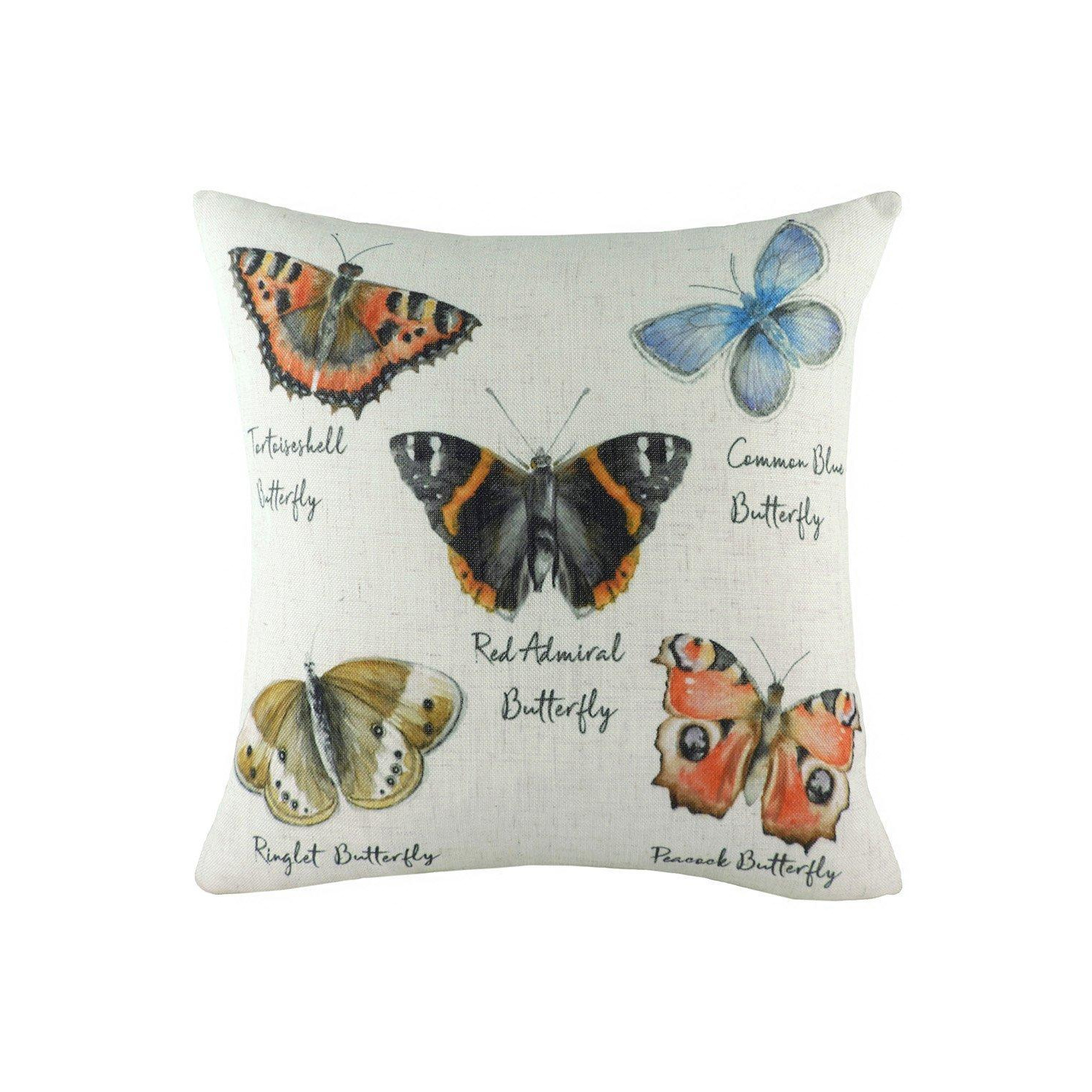 Species Butterfly Hand-Painted Watercolour Printed Cushion - image 1