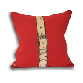 Polo Strap Printed Piped Cushion