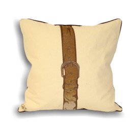 Polo Strap Printed Piped Cushion