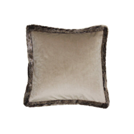 Kiruna Faux Fur Trimmed Soft Velvet Cushion