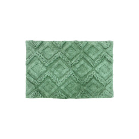 Diamond Tufted Geometric Cotton Anti-Slip Bath Mat