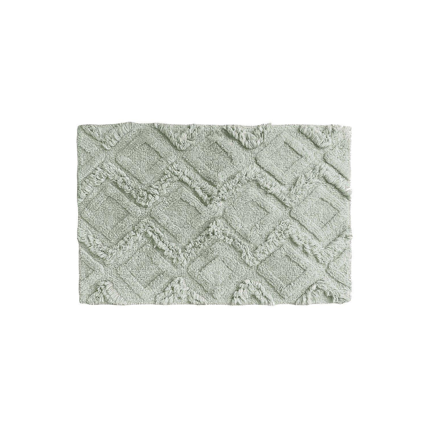Diamond Tufted Geometric Cotton Anti-Slip Bath Mat - image 1