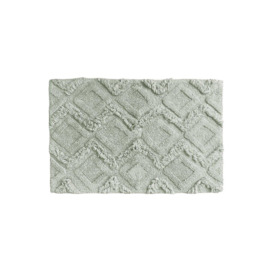 Diamond Tufted Geometric Cotton Anti-Slip Bath Mat - thumbnail 1