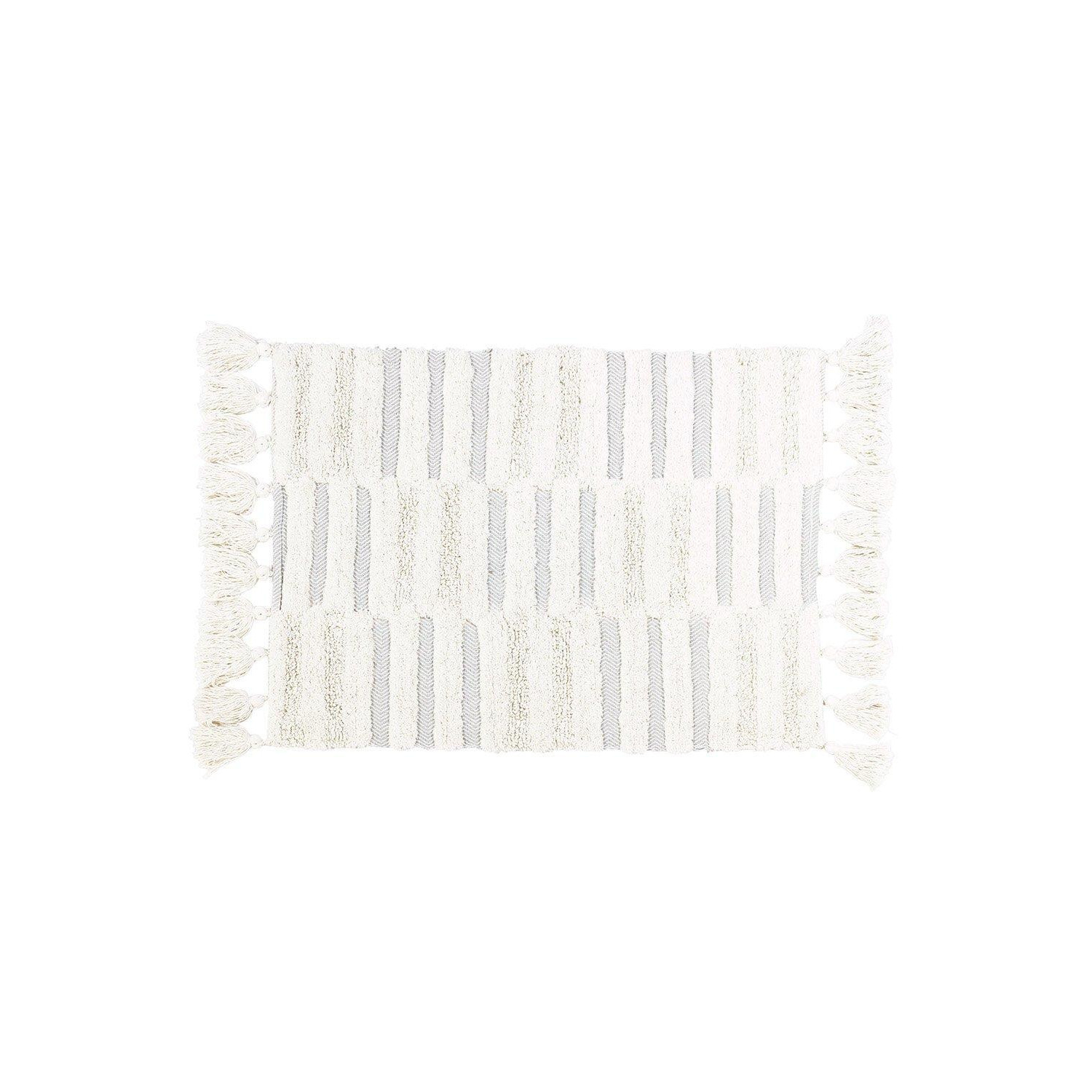 Tassel Stitch Herringbone Tufted Cotton Anti-Slip Bath Mat - image 1