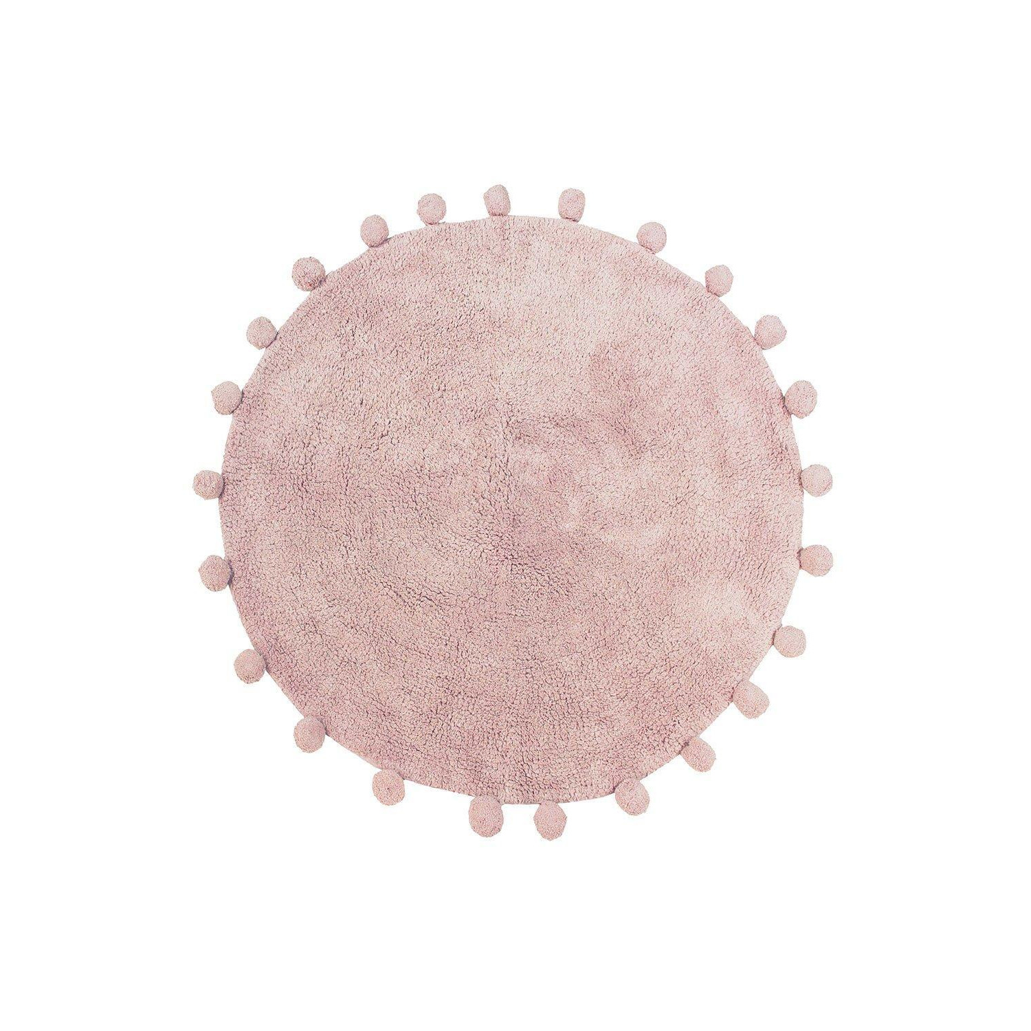 Circle Pom-Pom Woven Cotton Anti-Slip Bath Mat - image 1
