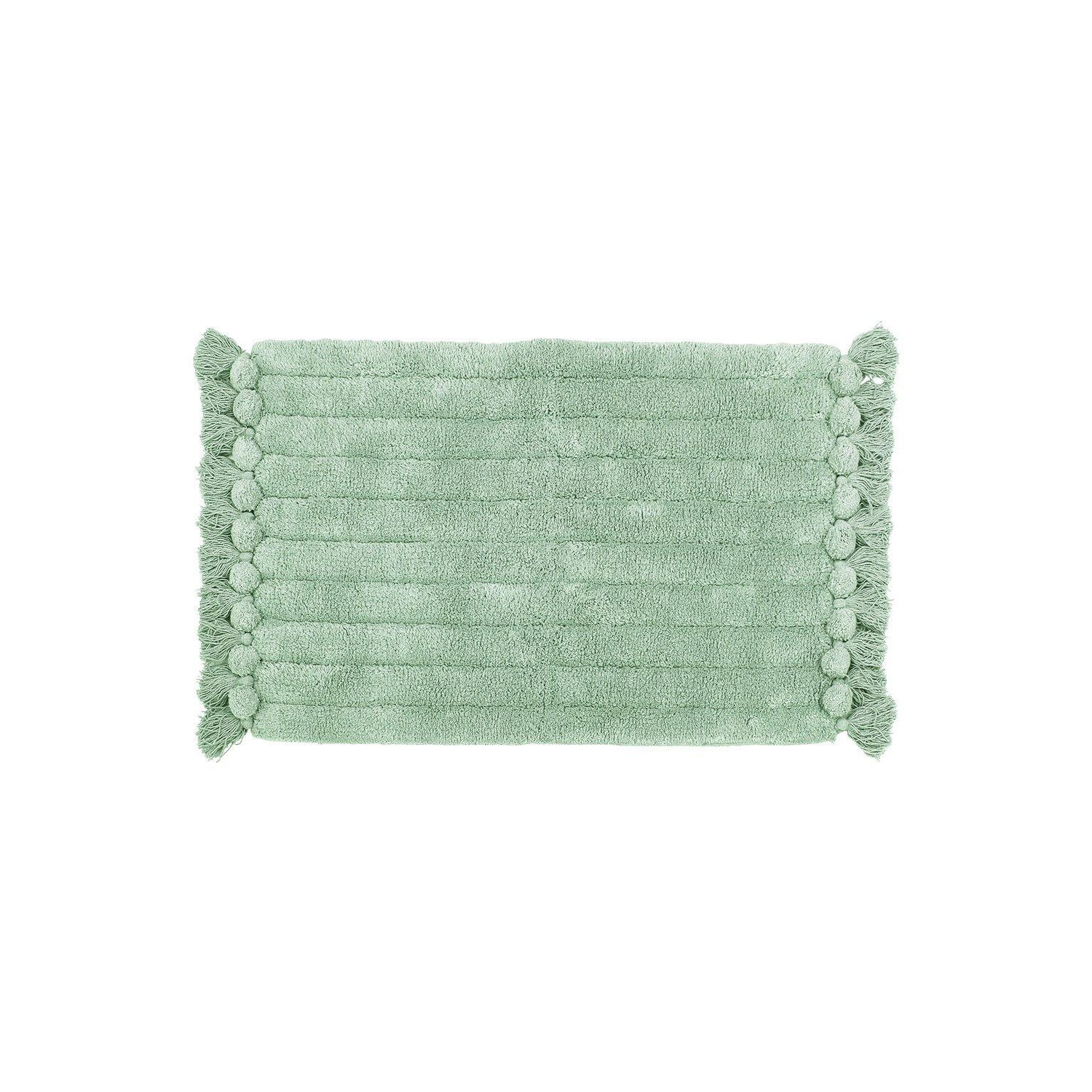 Ribbed Tassel Cotton Anti-Slip Bath Mat - image 1