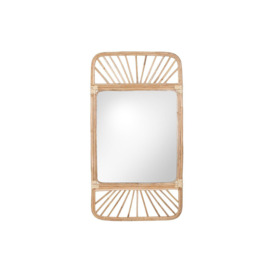 Rattan Woven Rectangular Wall Mirror