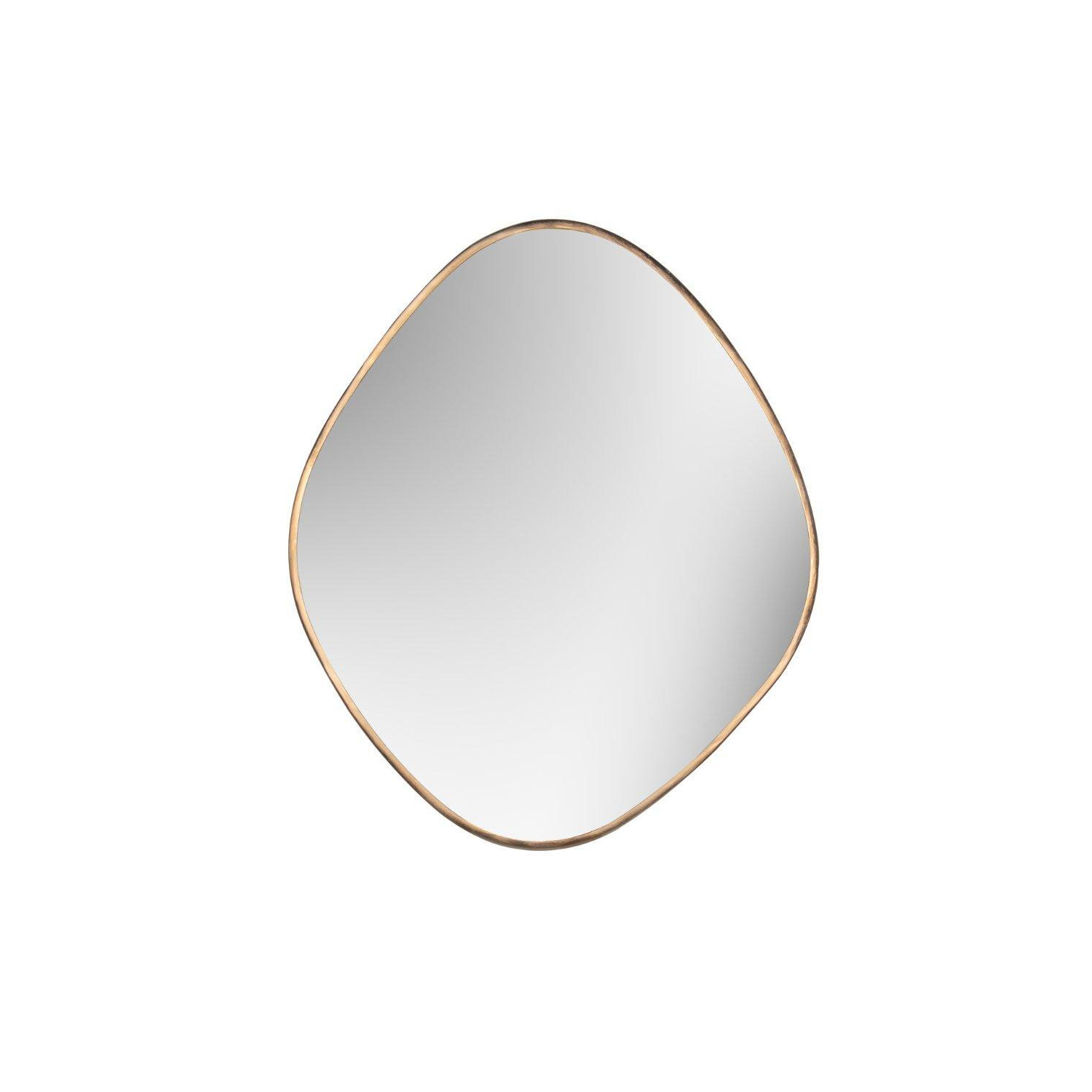 Brushed Copper Organic Shaped Pebble Mirror