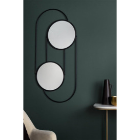 Abstract Large Double Round Circular Wall Mirror - thumbnail 3