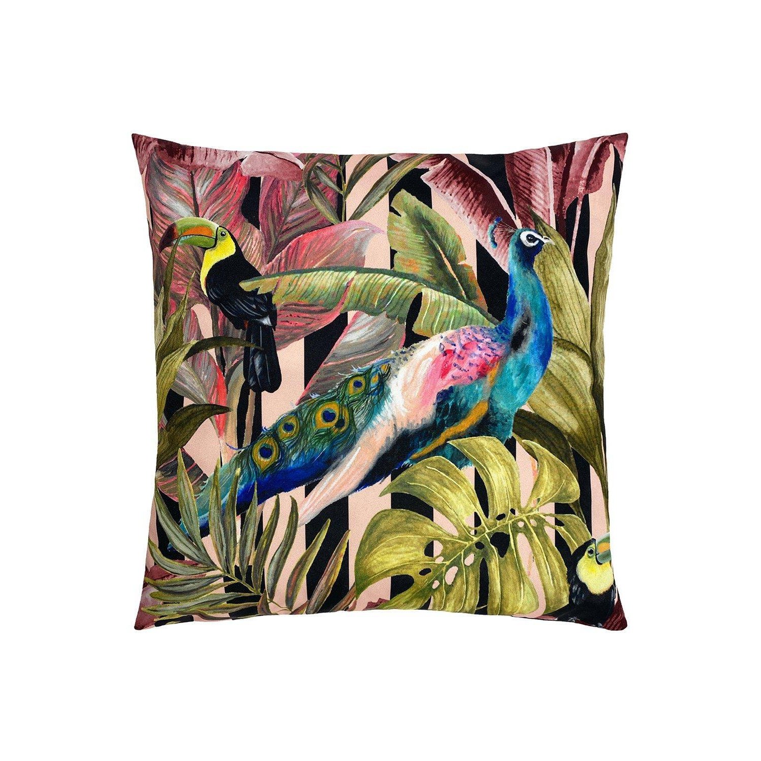 Toucan & Peacock Exotic Water & UV Resistant Outdoor Cushion - image 1