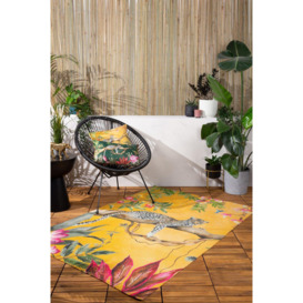 Leopard Floral Woven UV & Weatherproof Outdoor/Indoor Rug