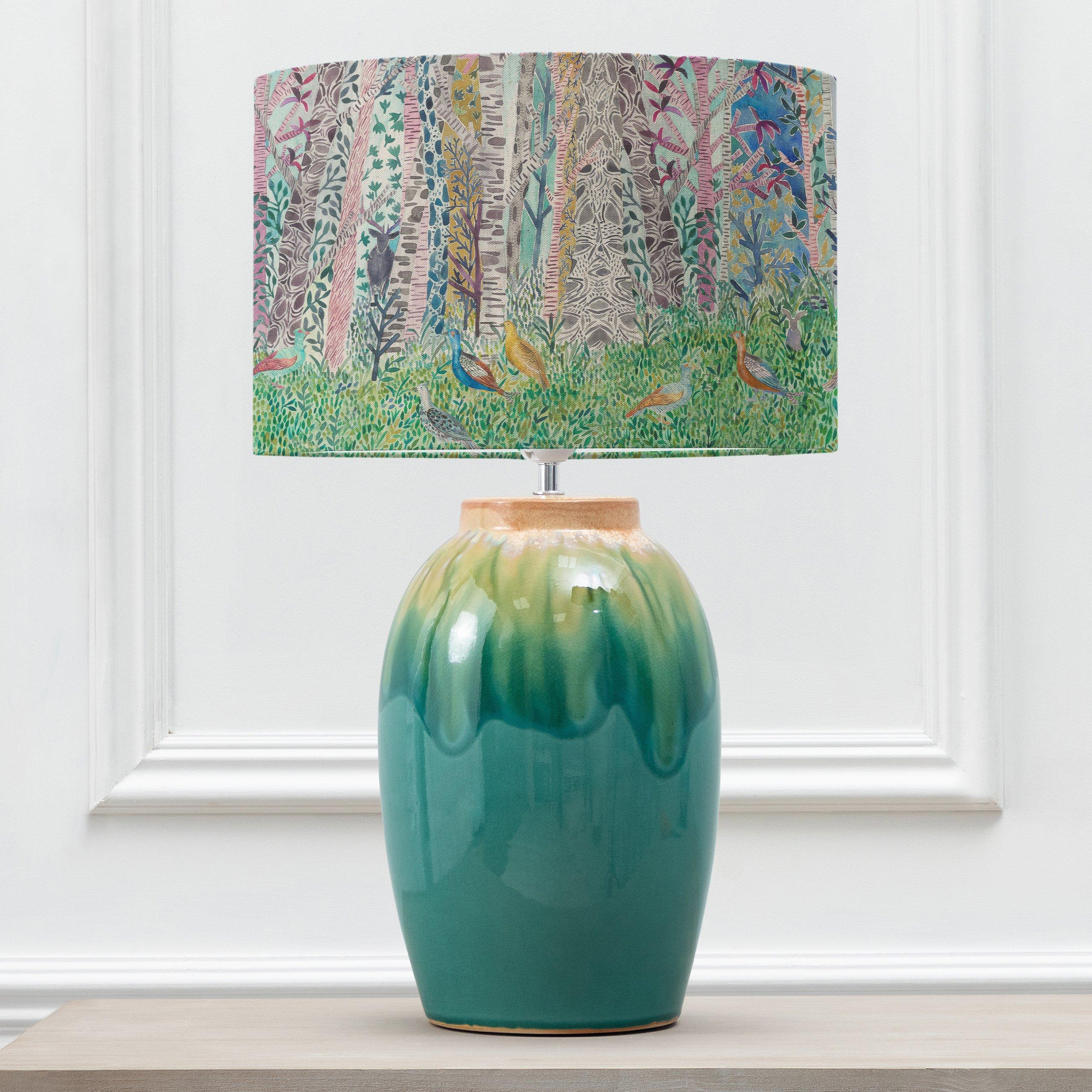 Eucalypt Table Lamp With Whimsical Tale Eva Lampshade - image 1
