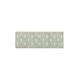 Washable Nylon Harlequin Tile Green Indoor Mat - thumbnail 1