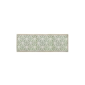 Washable Nylon Harlequin Tile Green Indoor Mat