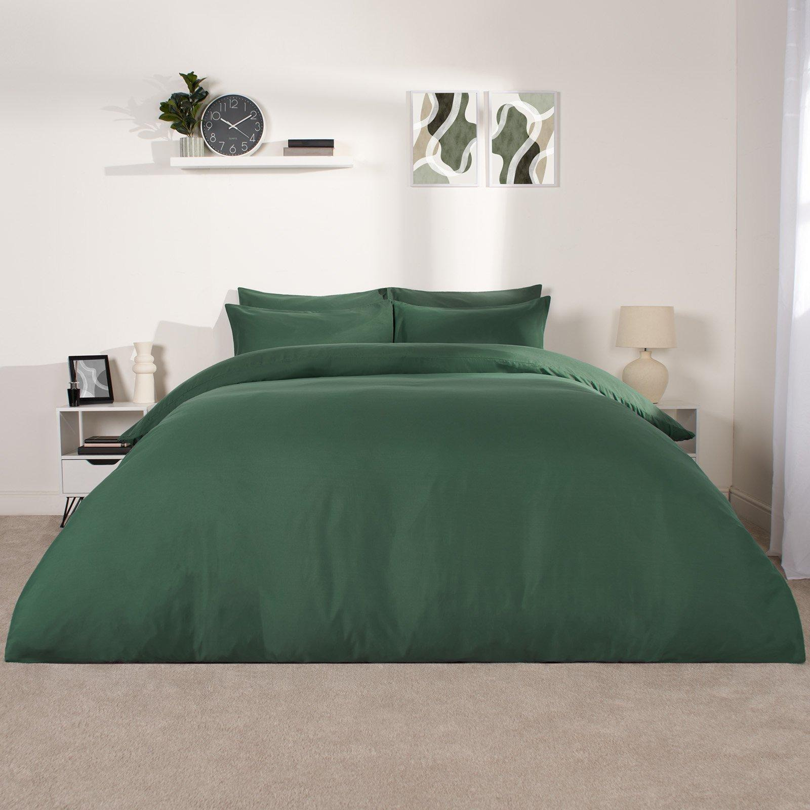 Plain Dyed Duvet Cover with Pillowcase Bedding Set - image 1