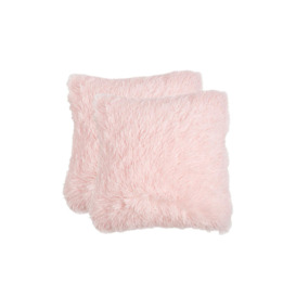 Pack of 2 Fluffy Fleece Zip Up Cushion Covers