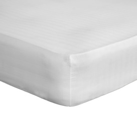 Satin Stripe Fitted Bed Sheet Bedroom - thumbnail 3