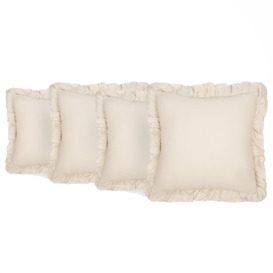 4 Pack Linen Frill Cushion Covers Home Living - thumbnail 2