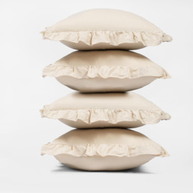 4 Pack Linen Frill Cushion Covers Home Living - thumbnail 3