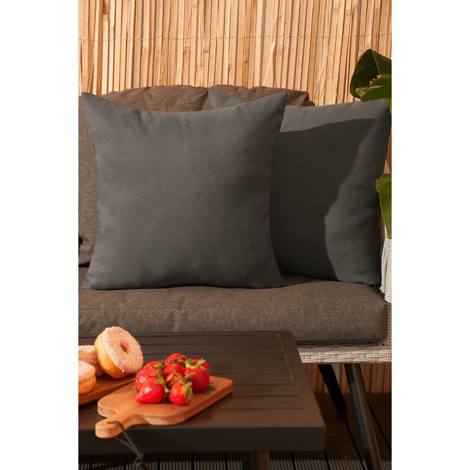 Set of 2 Cushion Cover Water Resistant Outdoor - image 1