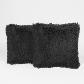 Set of 2 Faux Mongolian Fur Cushion Covers - thumbnail 2