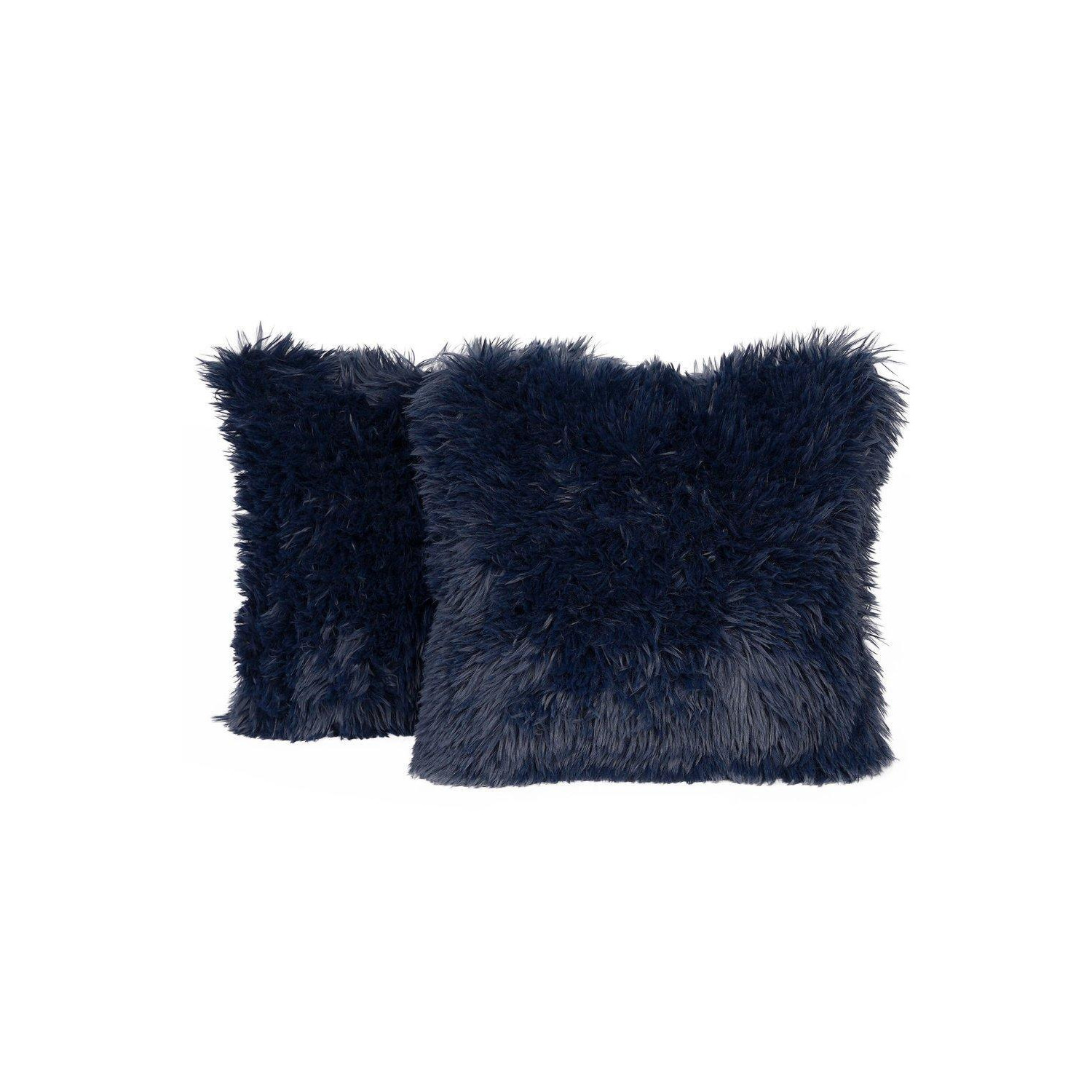 Set of 2 Faux Mongolian Fur Cushion Covers - image 1