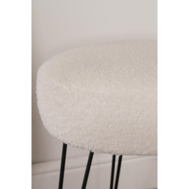 Teddy Stool Boucle Hairpin Round Home Seat Cushioned Foot Rest - thumbnail 2