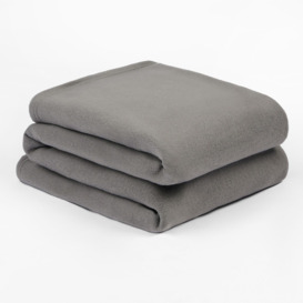 Warm Plain Fleece Throw Over Bed Blanket - thumbnail 1