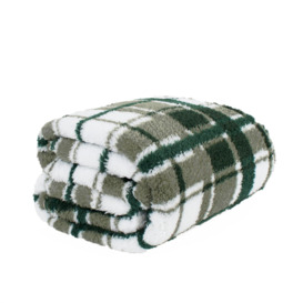 Check Tartan Teddy Fleece Throw Over Bed Blanket Warm Soft - thumbnail 2