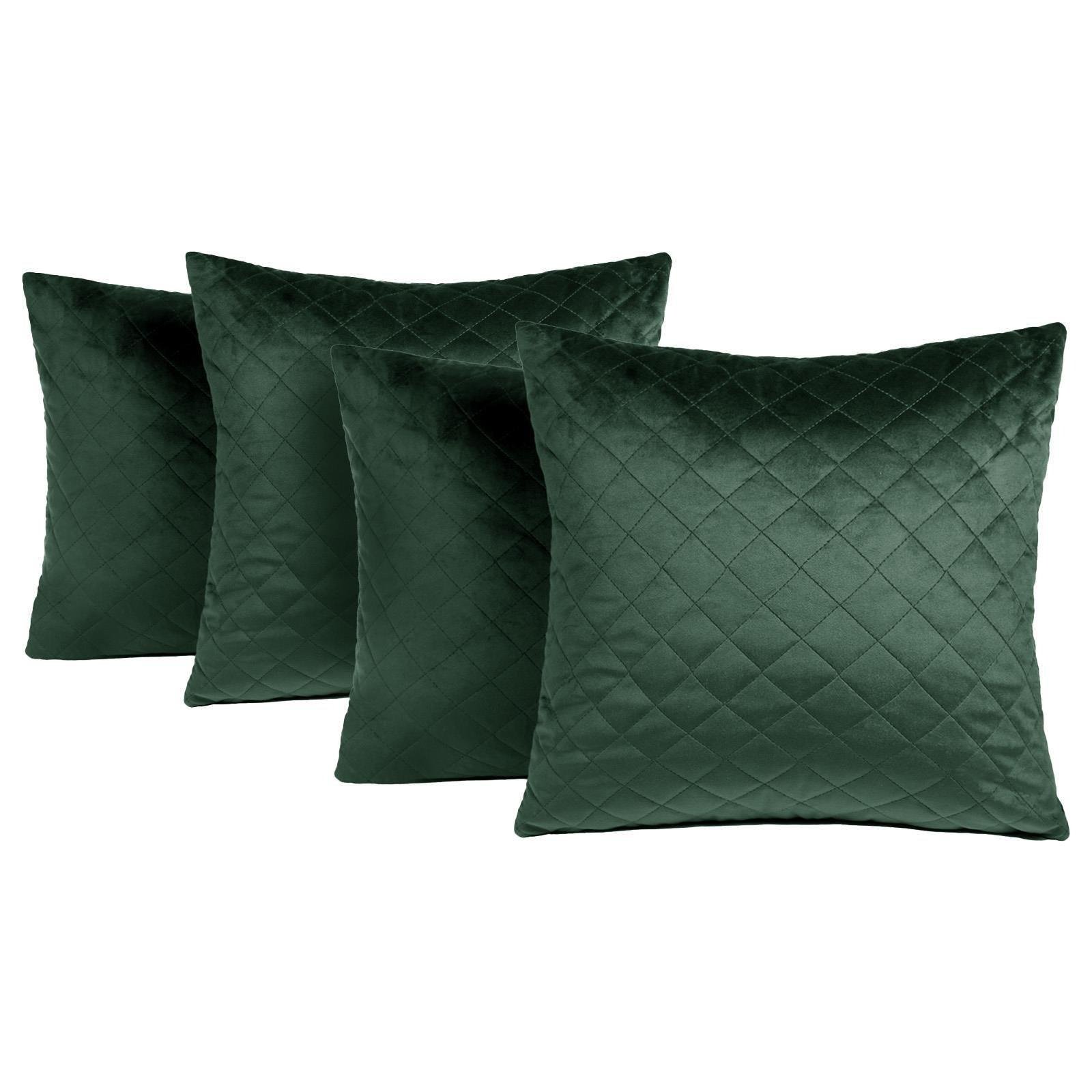 4 Pack Quilted Matte Velvet Cushion Covers - image 1