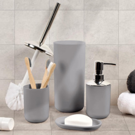 4PC Bathroom Accessories Set Soap Dispenser Holder Tumbler Toothbrush - thumbnail 1