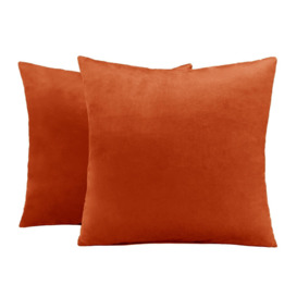 2 x Matte Velvet Cushion Covers Soft Plain Zip