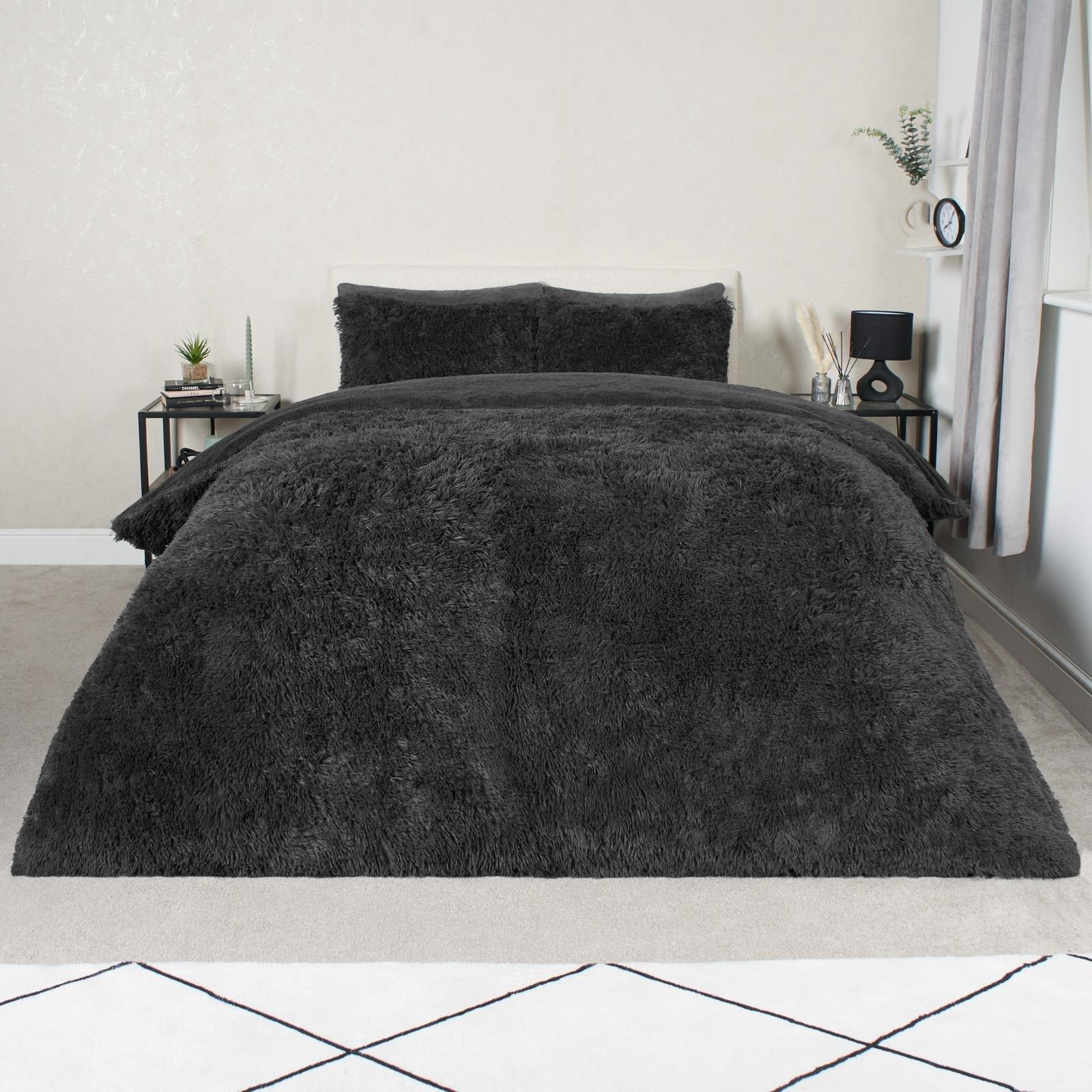 Teddy Duvet Cover Set Bedding Soft Fleece Faux Fur Shaggy - image 1