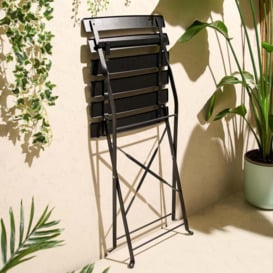 3 Set Metal Bistro Chair And Table Set Garden Patio Seating - thumbnail 3