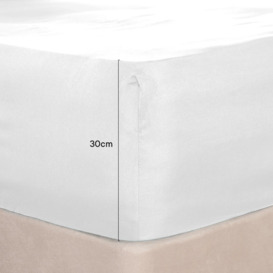 Plain Bed Sheet Microfibre Deep Fitted Soft - thumbnail 1