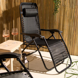 2 Pack Garden Zero Gravity Patio Sun Lounger Folding Chair - thumbnail 2