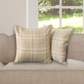 4 Pack Woven Check Cushion Covers Printed Soft