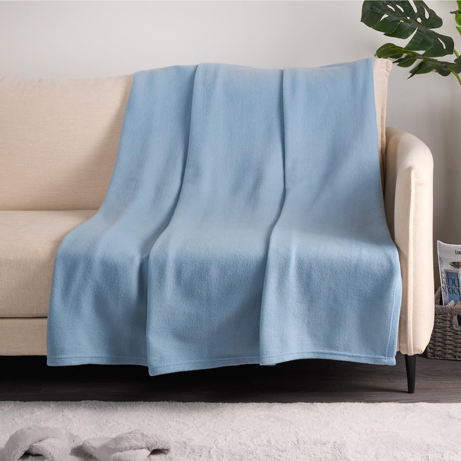 Wholesale 10 Pack Plain Fleece Blanket Sofa Throw Joblot - image 1