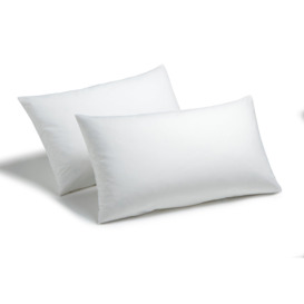 2 x Hollowfibre Pillow Pair with Polycotton Cover Thick Bounce Back Pillows - thumbnail 1