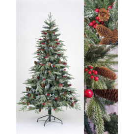 SnowTime Ontario 6ft Frost Flocked Christmas Tree With Pinecones & Berries - thumbnail 2