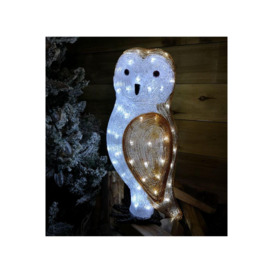 56cm Acrylic Owl With 100 Ice White LEDs - thumbnail 3