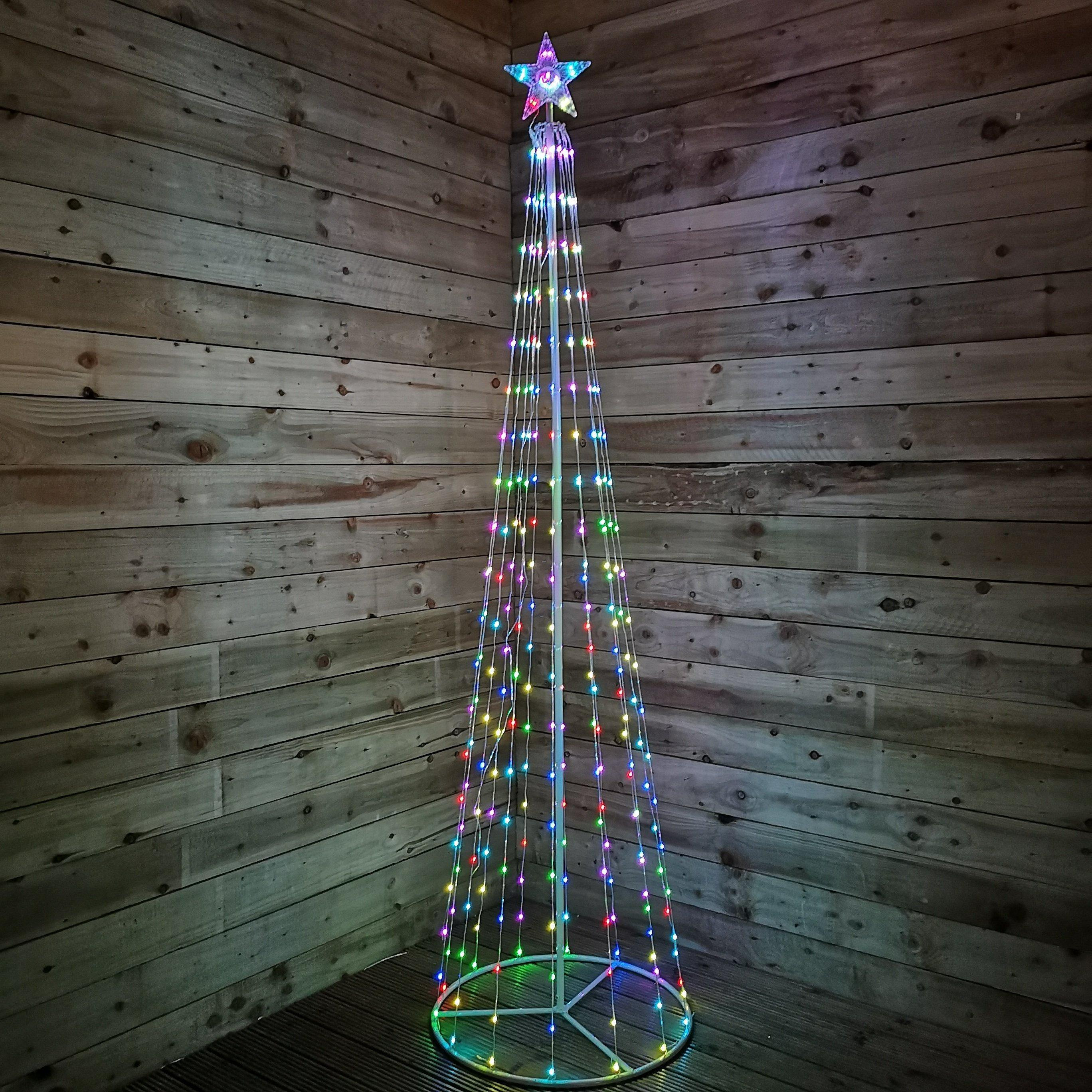 8ft (2.5m) LED Maypole Christmas Tree with Remote Control in Red, Green and Blue - image 1