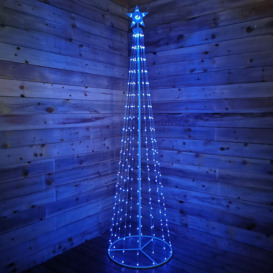 8ft (2.5m) LED Maypole Christmas Tree with Remote Control in Red, Green and Blue - thumbnail 2