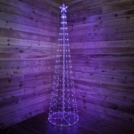 8ft (2.5m) LED Maypole Christmas Tree with Remote Control in Red, Green and Blue - thumbnail 3