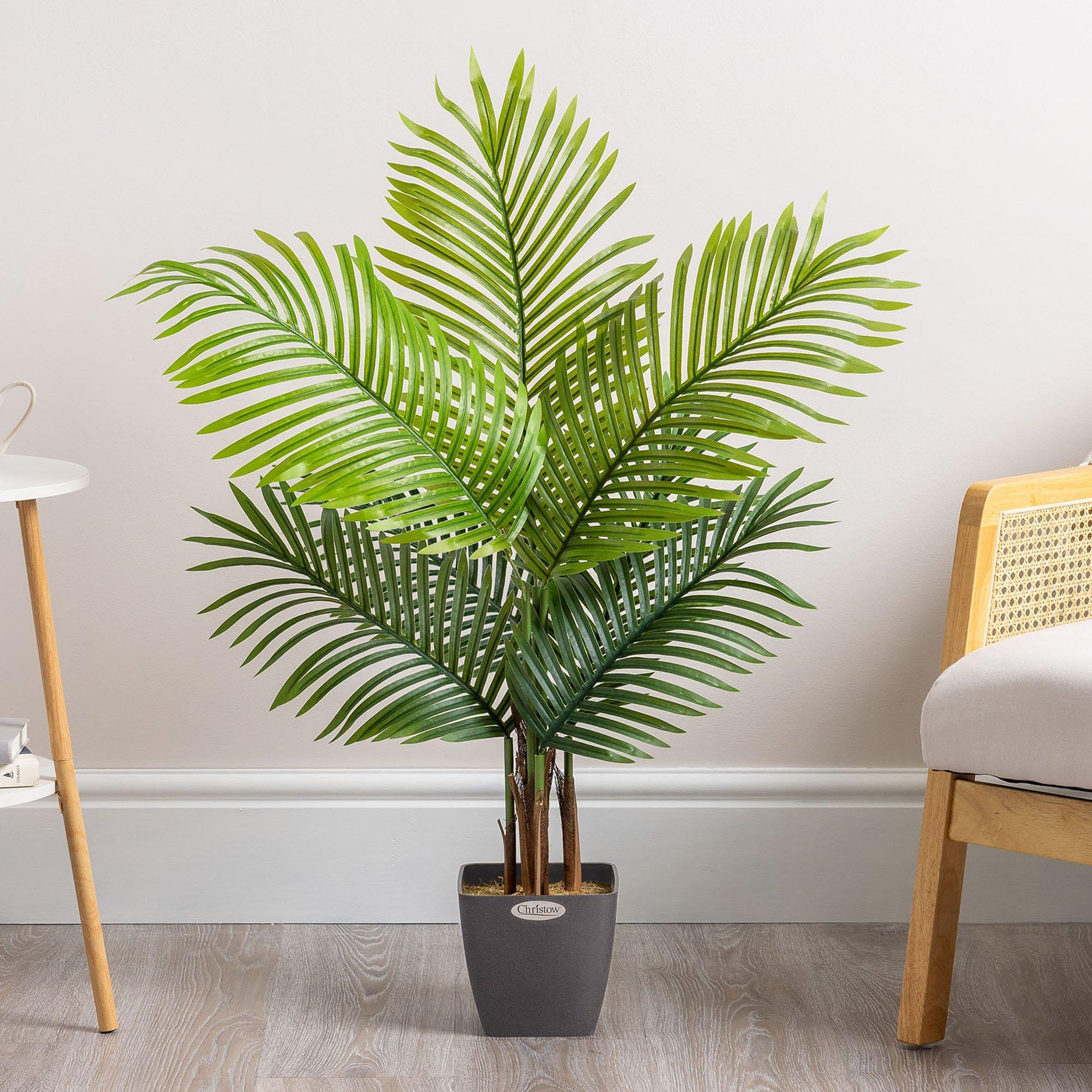 Artificial Areca Palm Tree Natural Looking Faux Plant in Pot - image 1